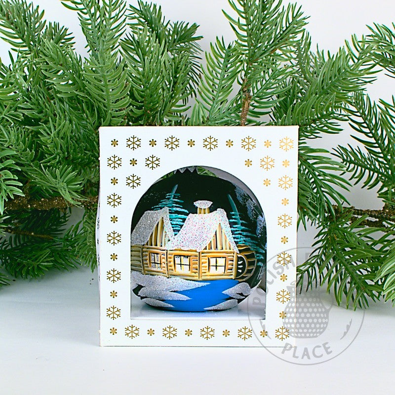 Small Polish Glass Ornament - Matte Granite - Watermill & Cabin