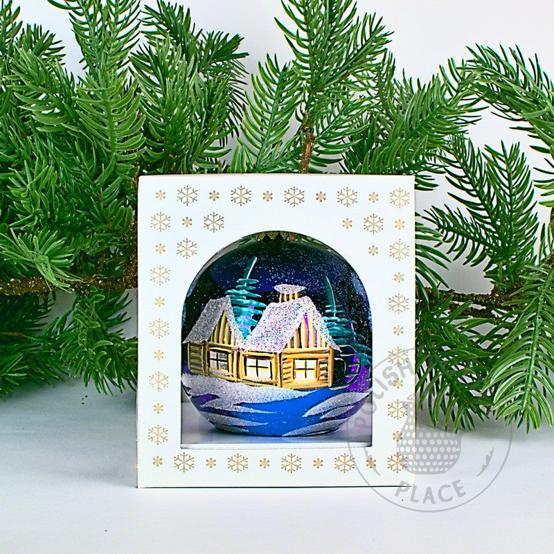 Small Polish Glass Ornament - Shiny Purple - Watermill & Cabin