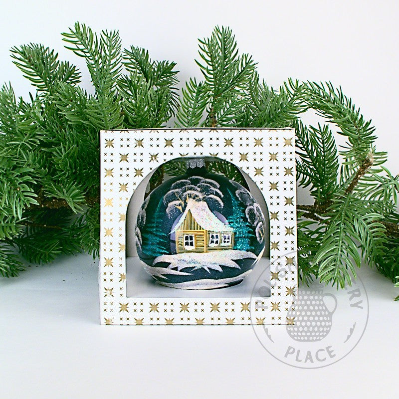 Medium Polish Glass Ornament - Matte Granite - Cabin & Lodge