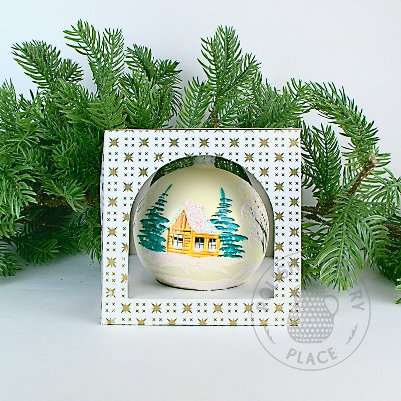 Medium Polish Glass Ornament - Matte Pearl - Cabin & Lodge