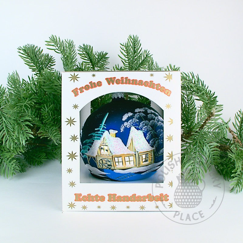 Large Polish Glass Ornament - Matte Cobalt - Watermill & Cabin