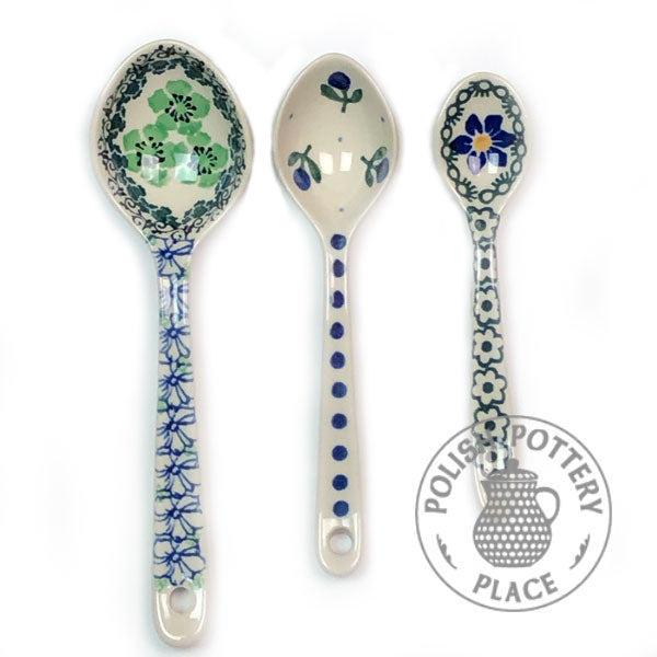 Large, Medium, Small Spoon Set - Polish Pottery