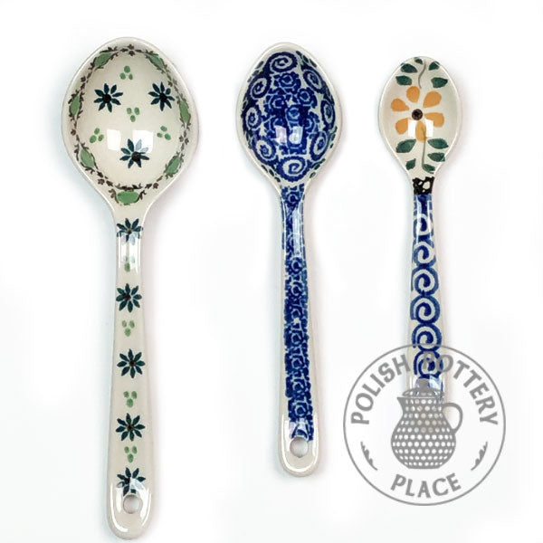 Large, Medium, Small Spoon Set - Polish Pottery